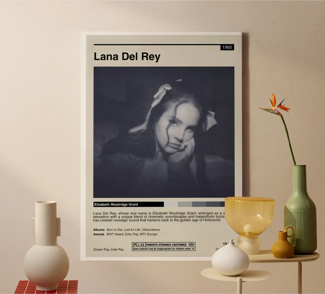 Exploring the World of Lana Del Rey canvas with Floater frame by mamass