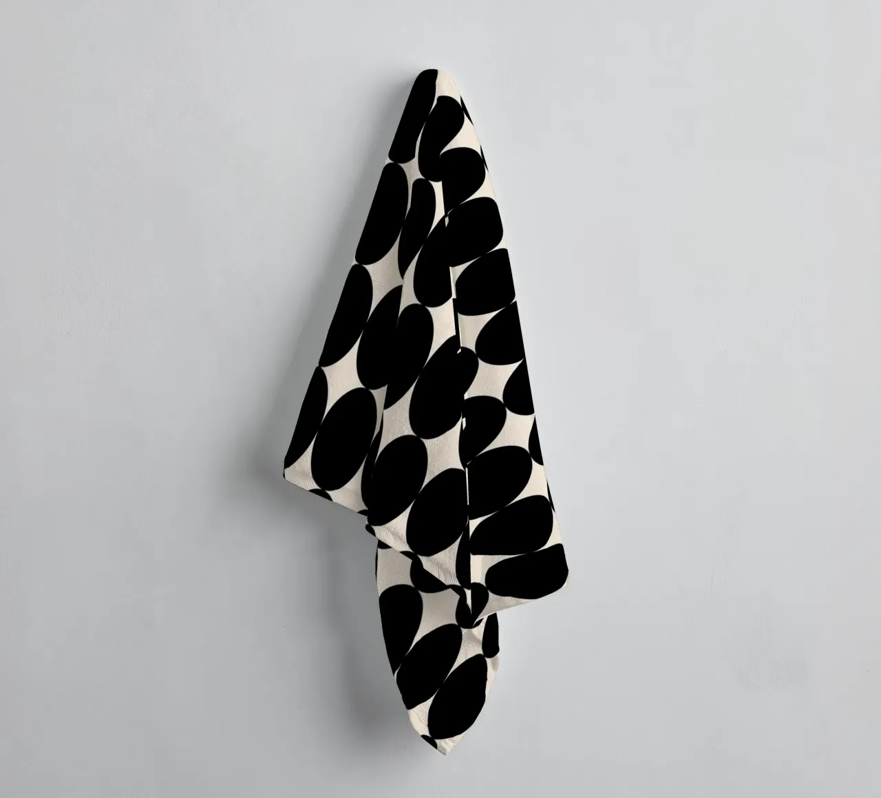 Minimal Geometric Scandi Circle Pattern | Black on Ivory towel by Beauty in Simplicity