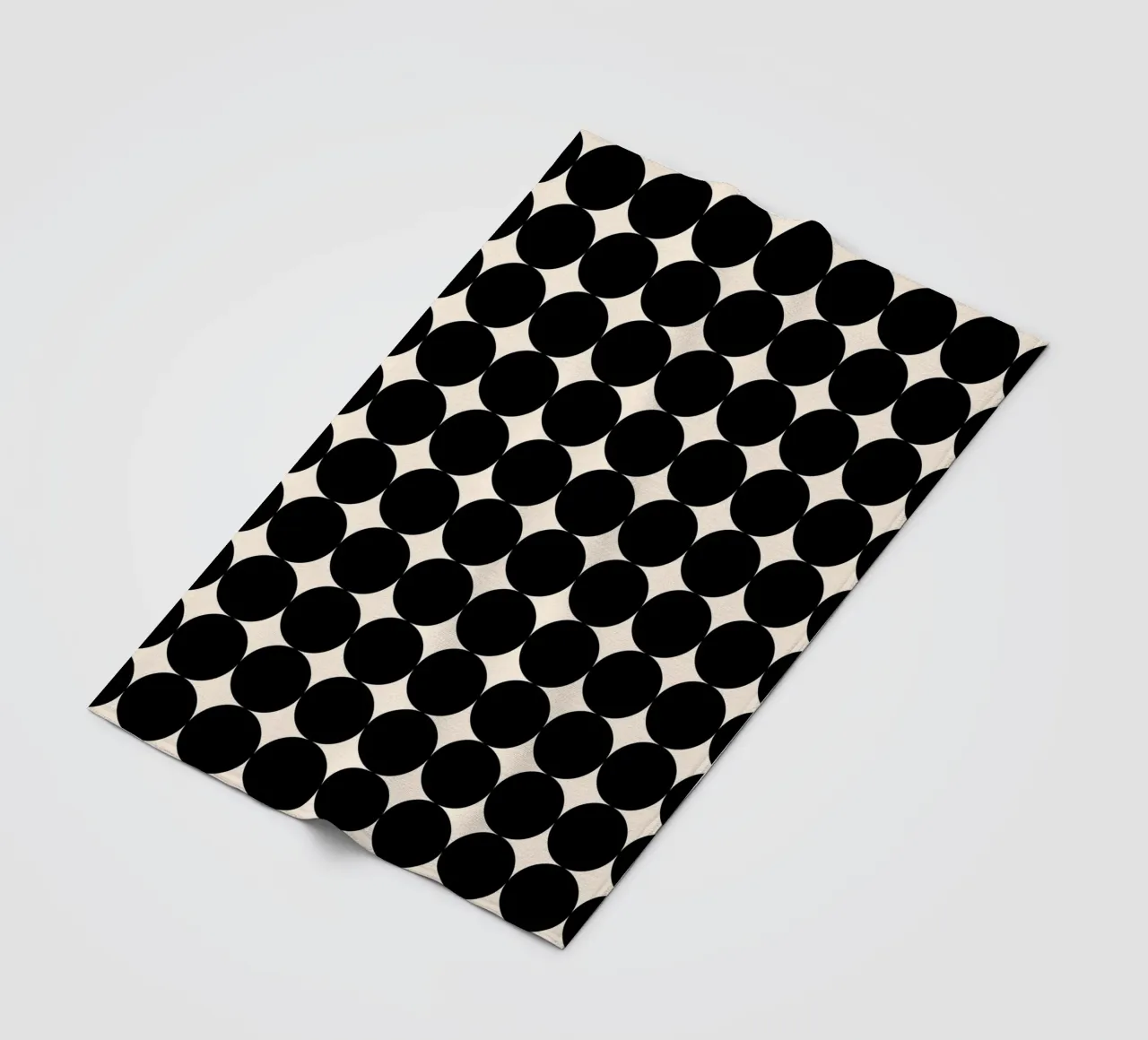 Minimal Geometric Scandi Circle Pattern | Black on Ivory fleece blanket by Beauty in Simplicity