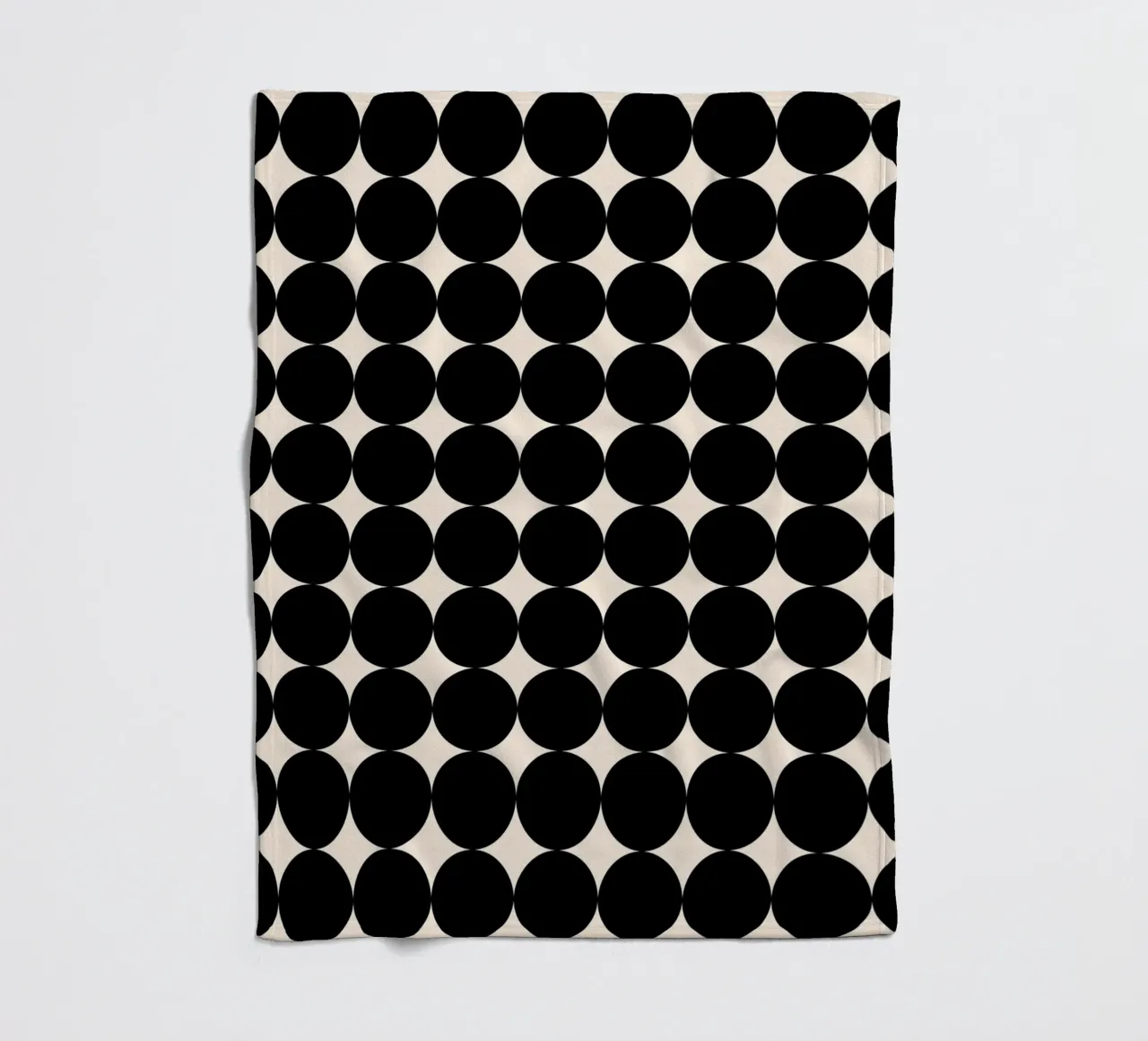 Minimal Geometric Scandi Circle Pattern | Black on Ivory fleece blanket by Beauty in Simplicity