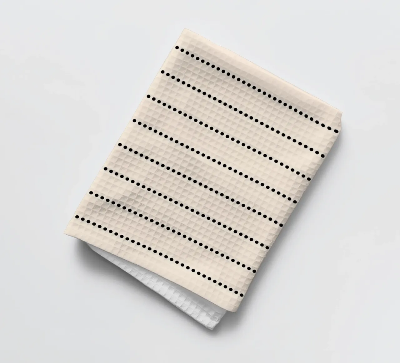 Minimal Scandi Basic Strisce a pois | Nero su beige canovaccio da cucina da Beauty in Simplicity
