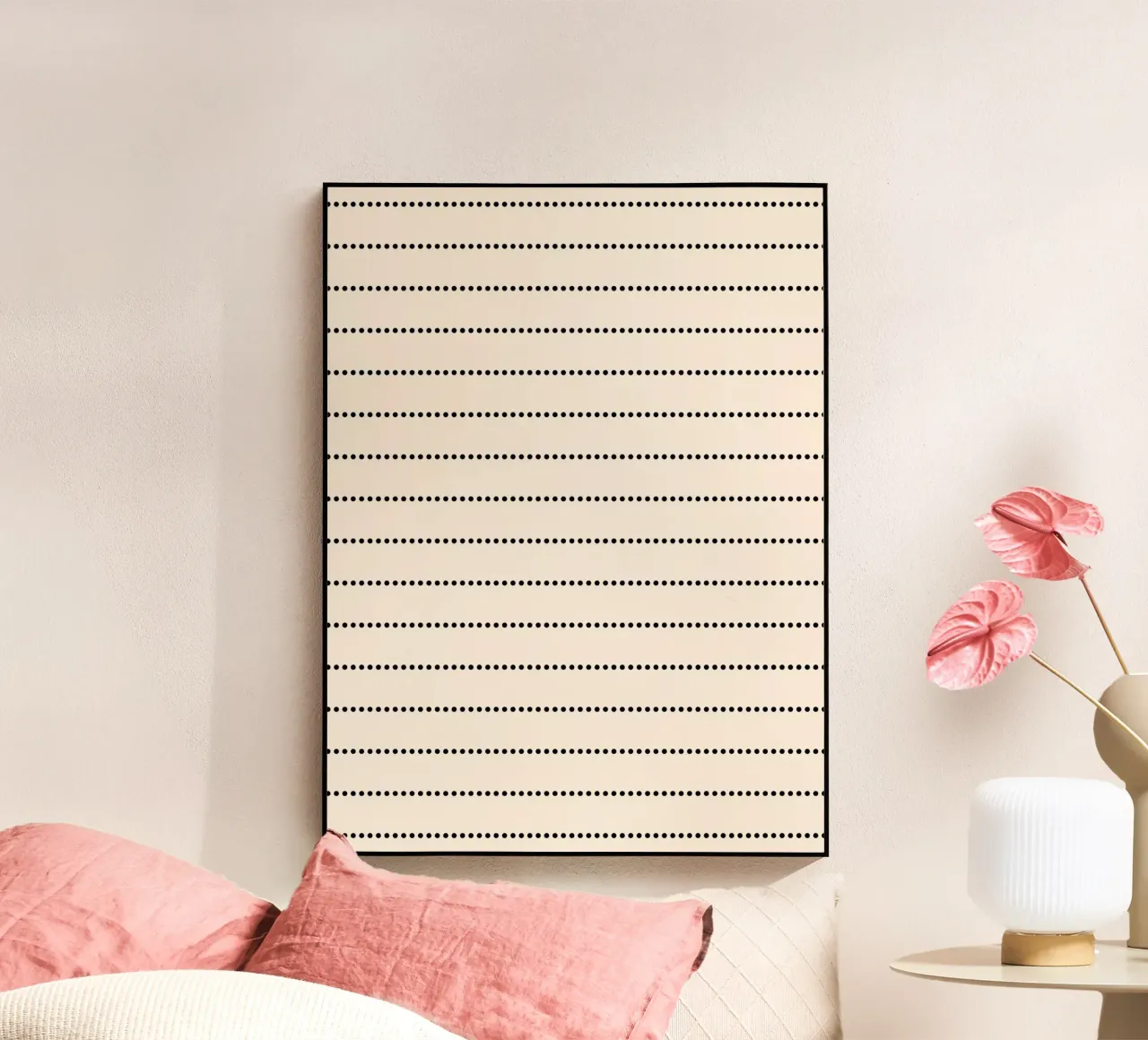 Minimal Scandi Basic Strisce a pois | Nero su beige plexiglass da Beauty in Simplicity