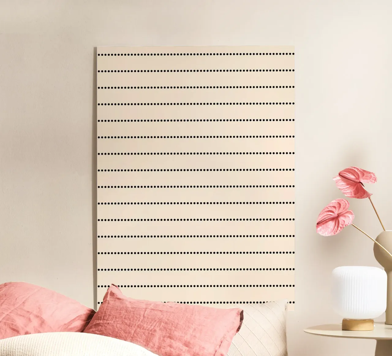 Minimal Scandi Basic Strisce a pois | Nero su beige plexiglass da Beauty in Simplicity