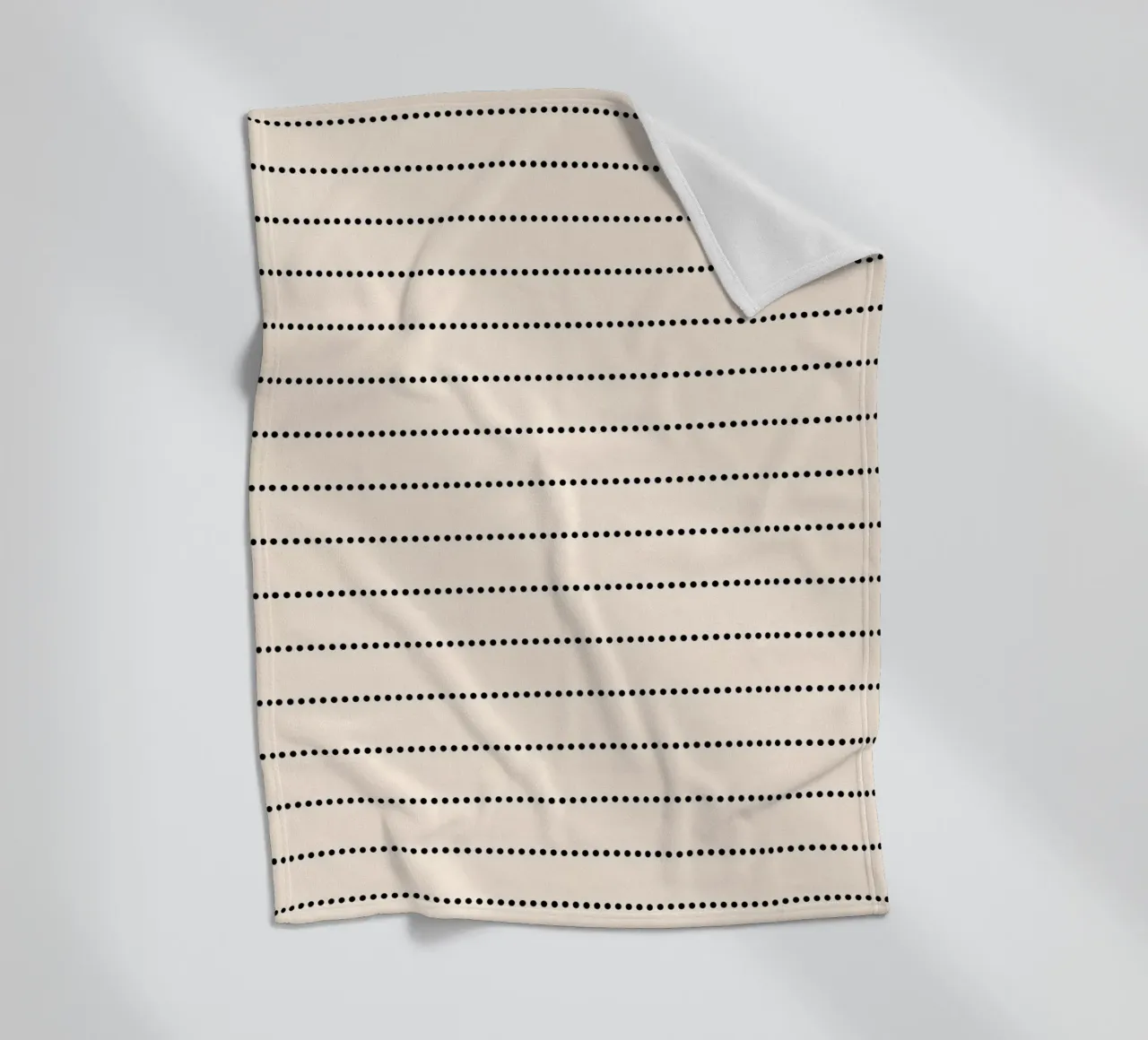 Minimal Scandi Basic Strisce a pois | Nero su beige coperta in pile da Beauty in Simplicity