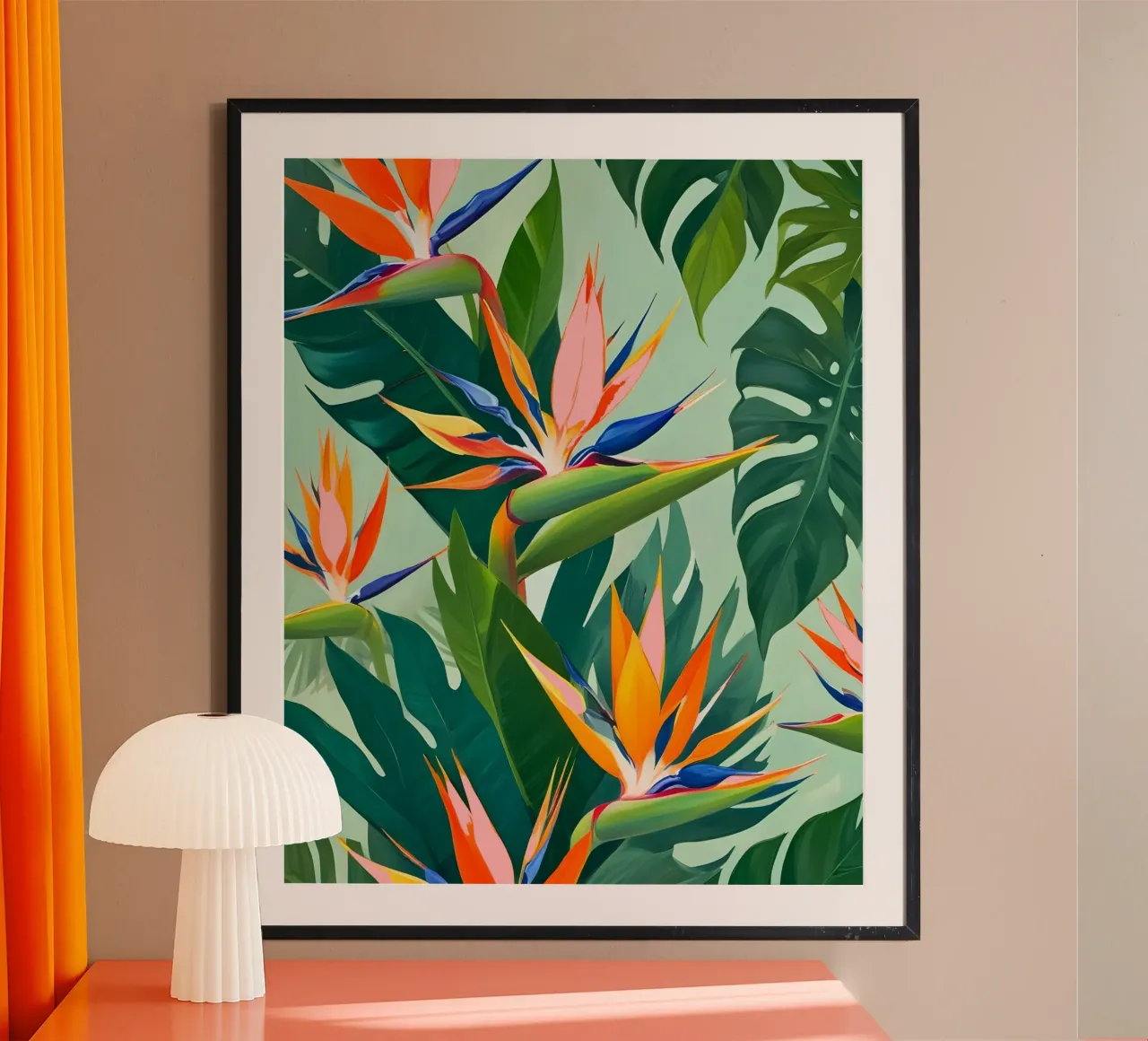 Uccelli in paradiso poster con telaio in alluminio da 83oranges