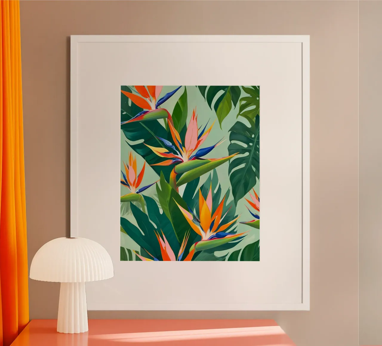 Uccelli in paradiso poster con telaio in alluminio da 83oranges
