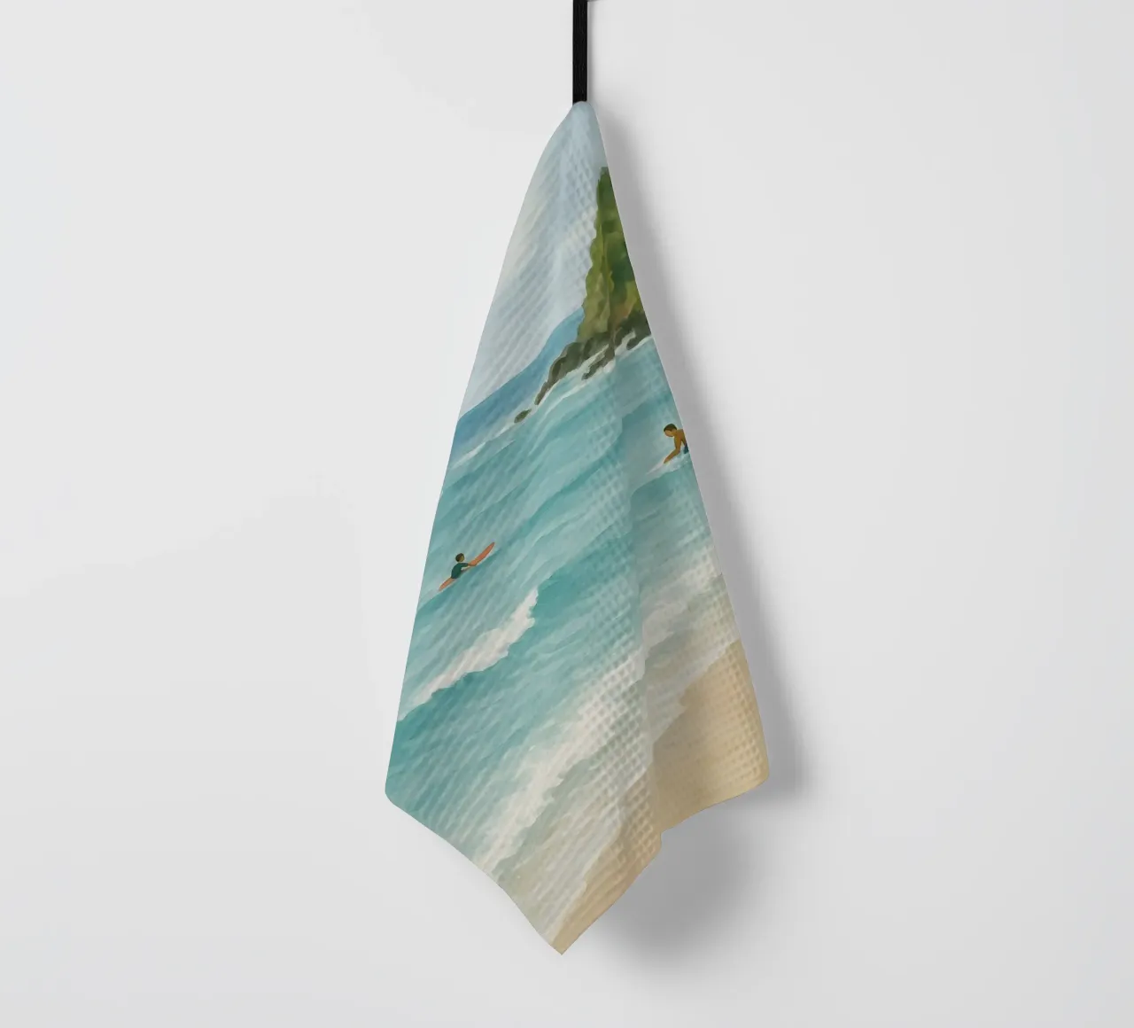 Vue sur les surfeurs torchon de Sea of Calm