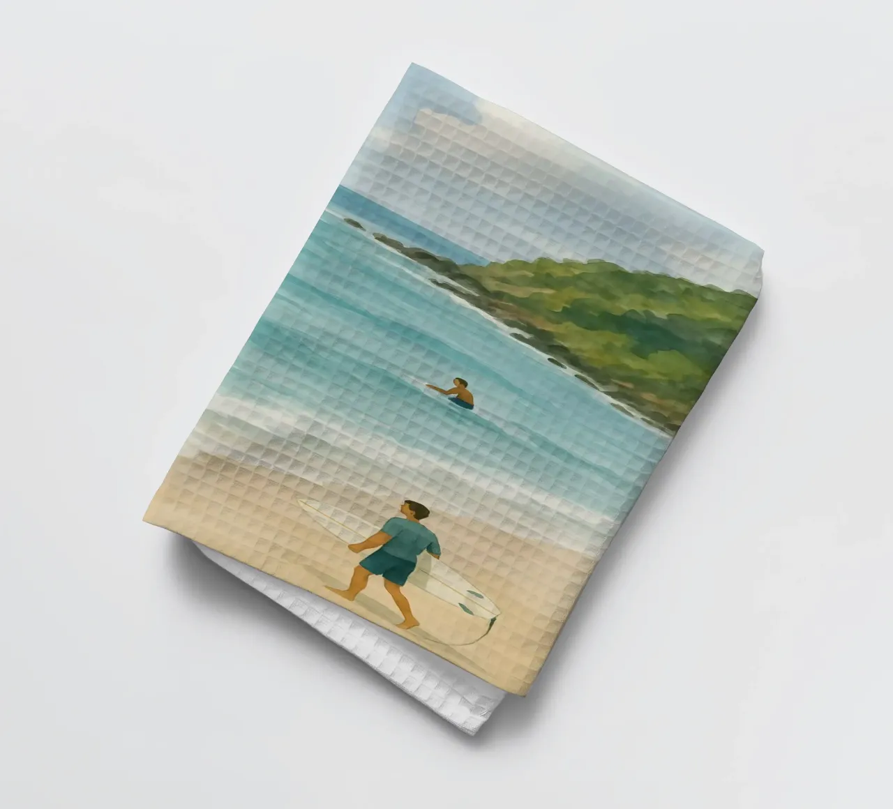 Vue sur les surfeurs torchon de Sea of Calm