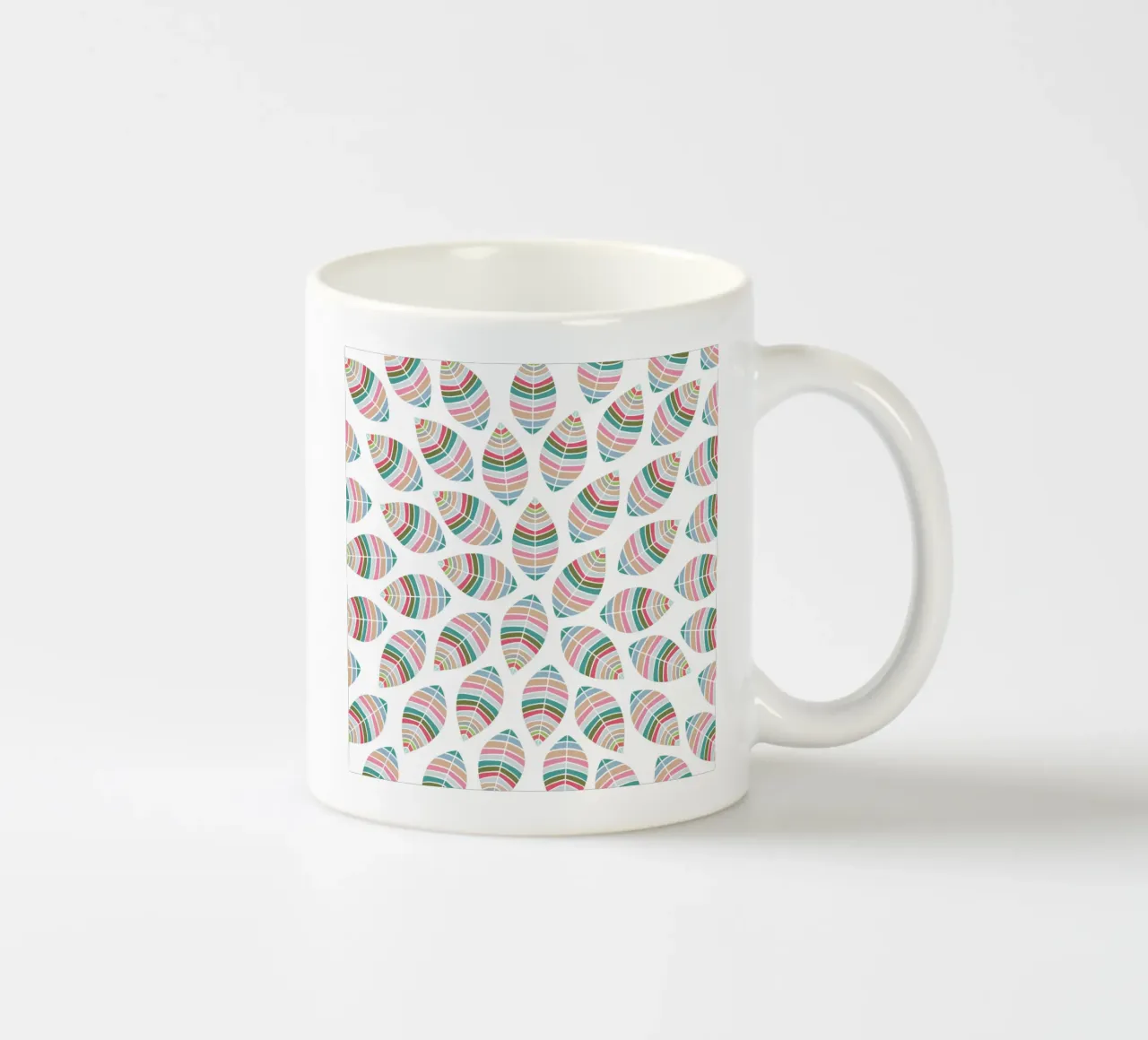 Bunte Blätter Mid Century Keramik Tasse von BAINAI