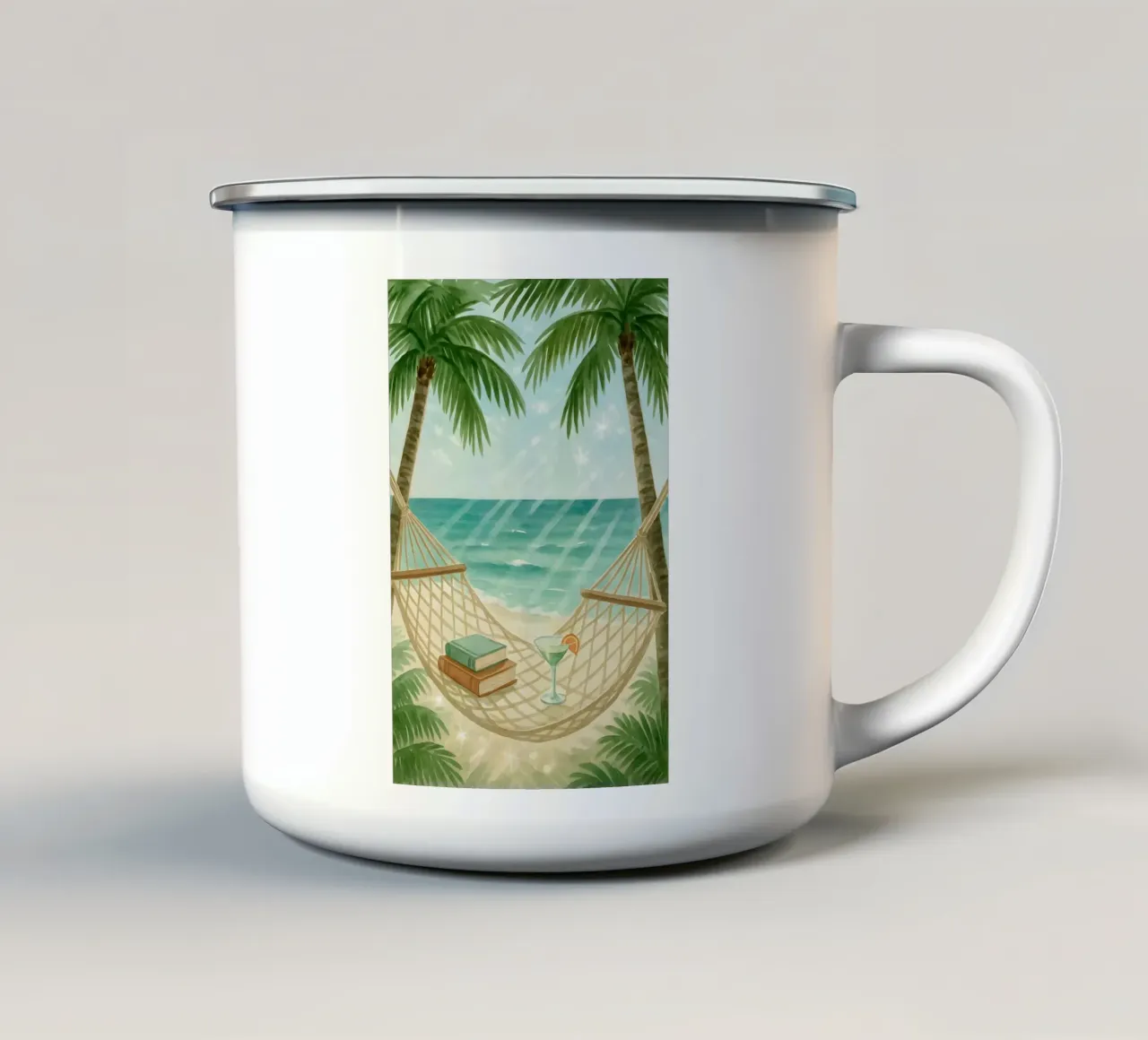 Amaca in riva al mare tazza in smalto da Sea of Calm