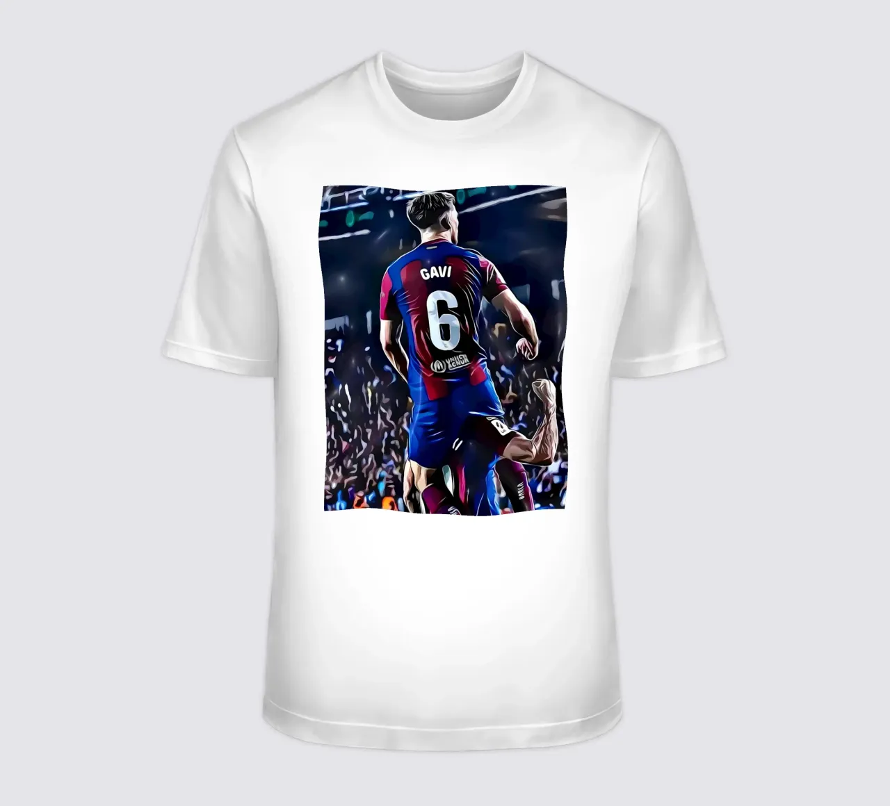 Gavi festeggia con un compagno di squadra del Barcellona t-shirt da dark eagle