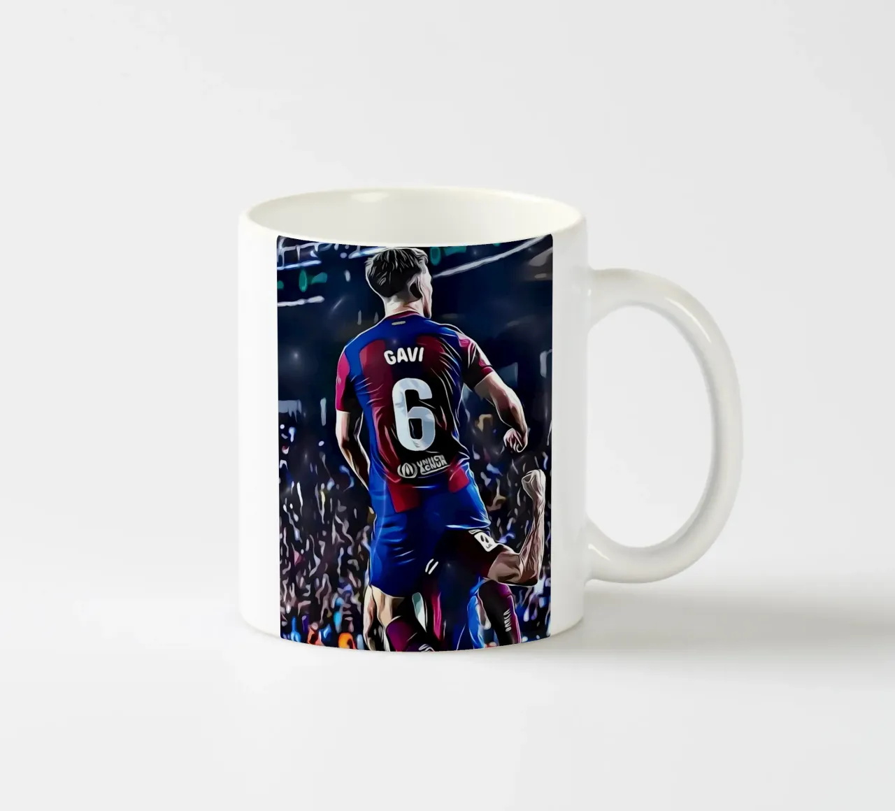 Gavi festeggia con un compagno di squadra del Barcellona tazza in ceramica da dark eagle