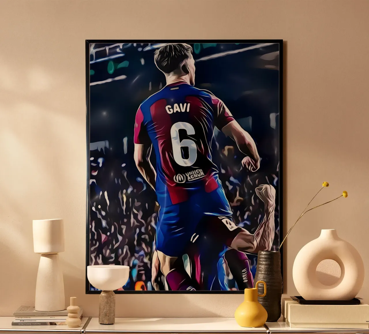 Gavi festeggia con un compagno di squadra del Barcellona poster da dark eagle