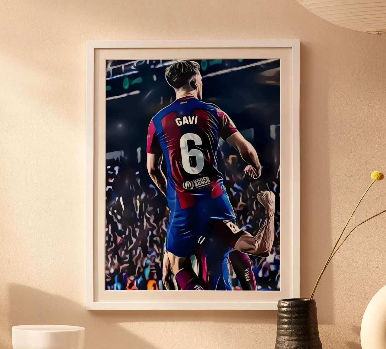 Gavi festeggia con un compagno di squadra del Barcellona poster da dark eagle