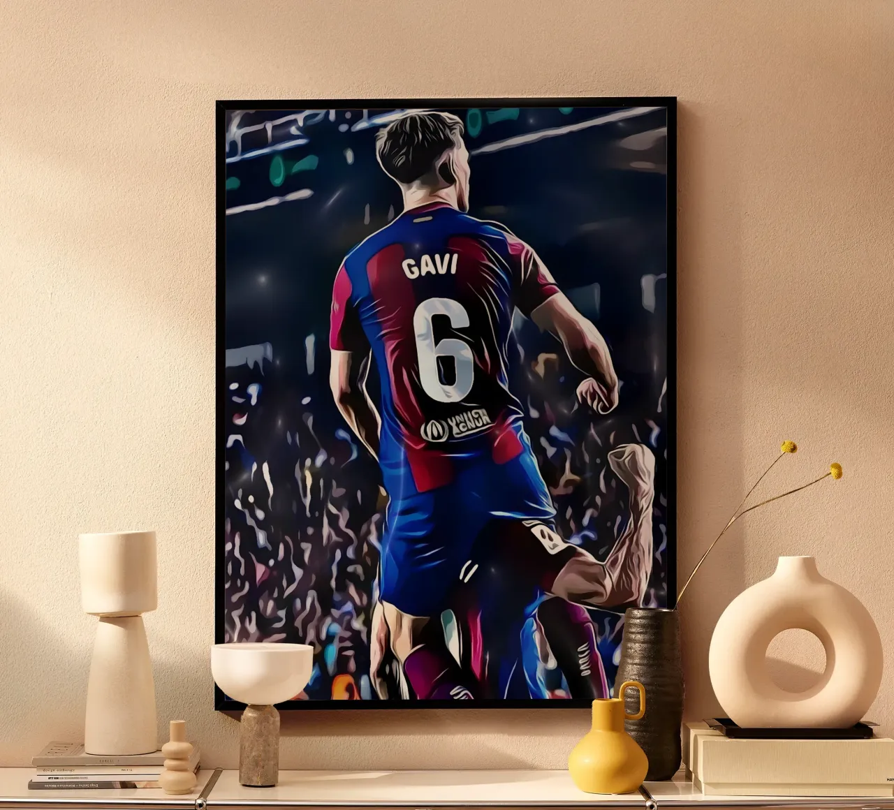 Gavi festeggia con un compagno di squadra del Barcellona poster da dark eagle