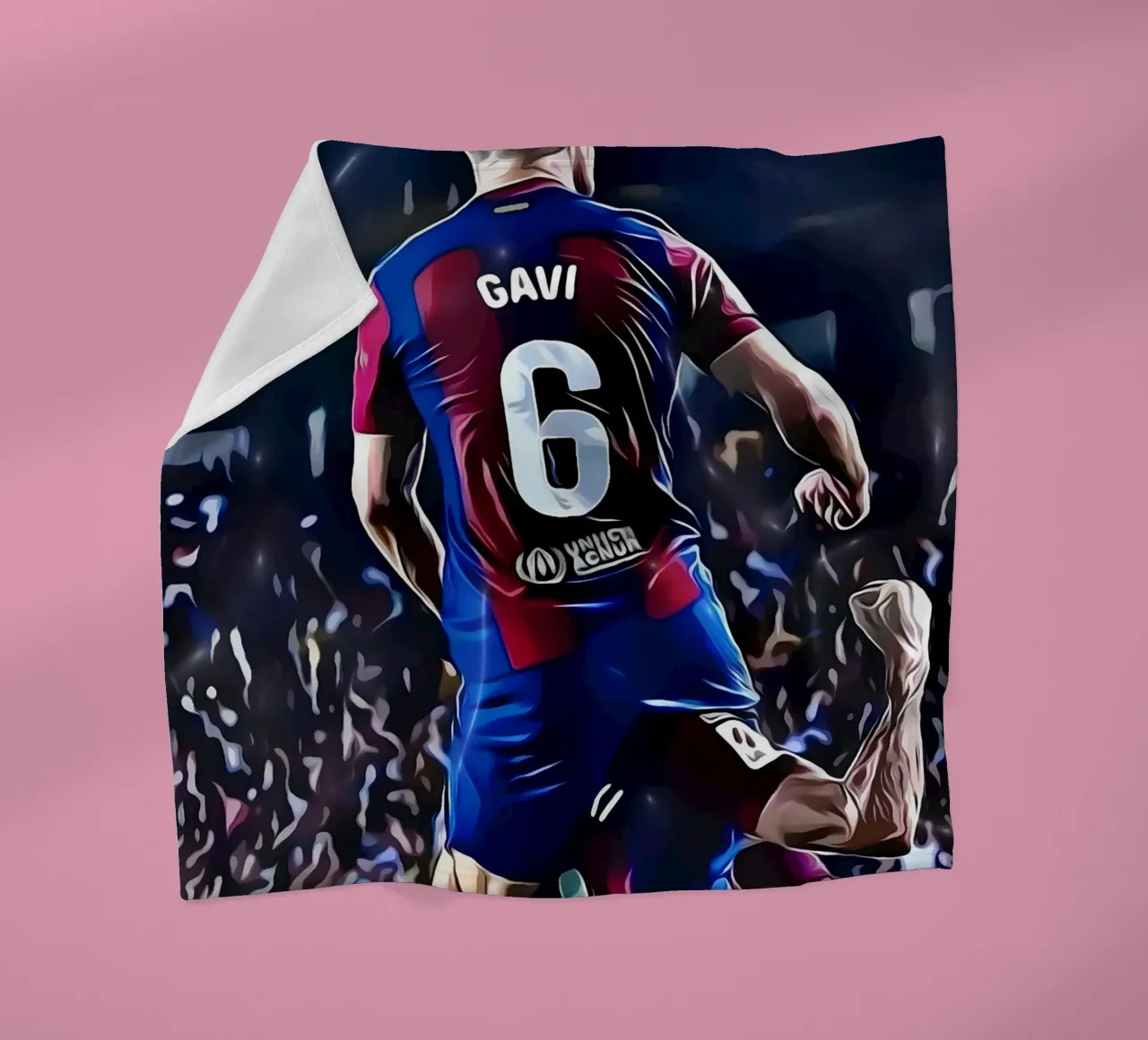 Gavi festeggia con un compagno di squadra del Barcellona coperta in pile da dark eagle