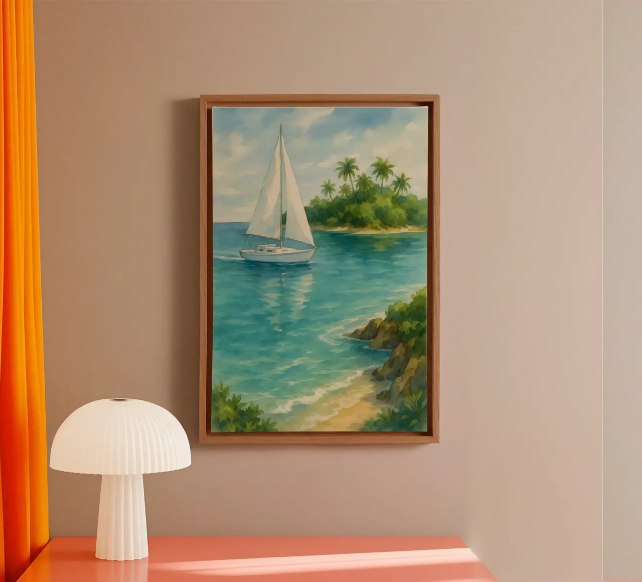 Navigare in paradiso tela con Cornice a cassetta da Sea of Calm