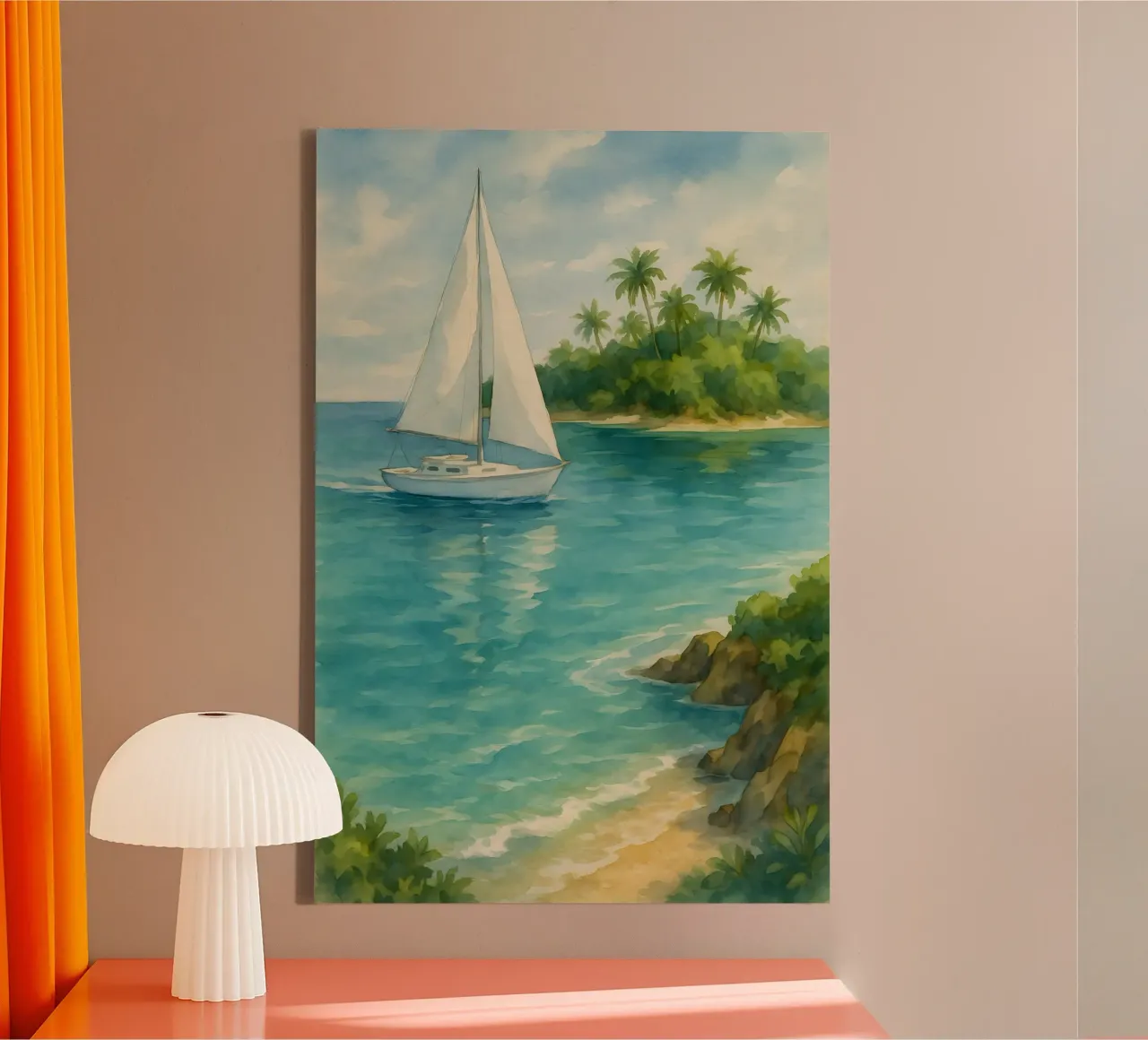 Navigare in paradiso tela con Cornice a cassetta da Sea of Calm