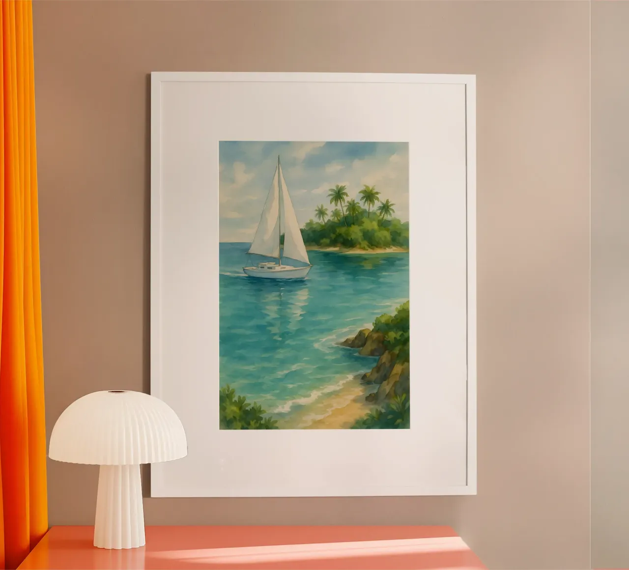 Navigare in paradiso poster con telaio in legno da Sea of Calm