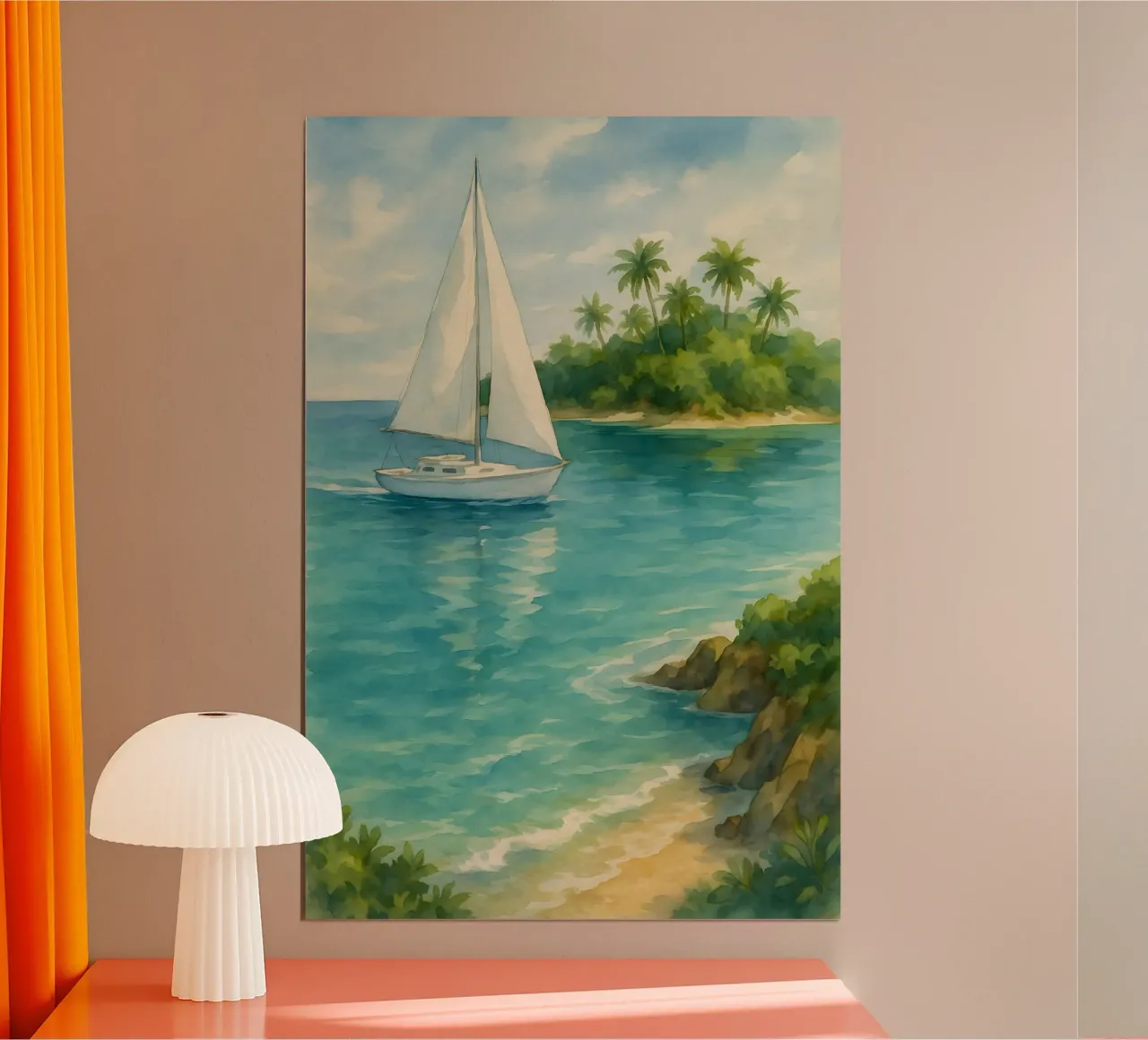 Navigare in paradiso poster con telaio in legno da Sea of Calm