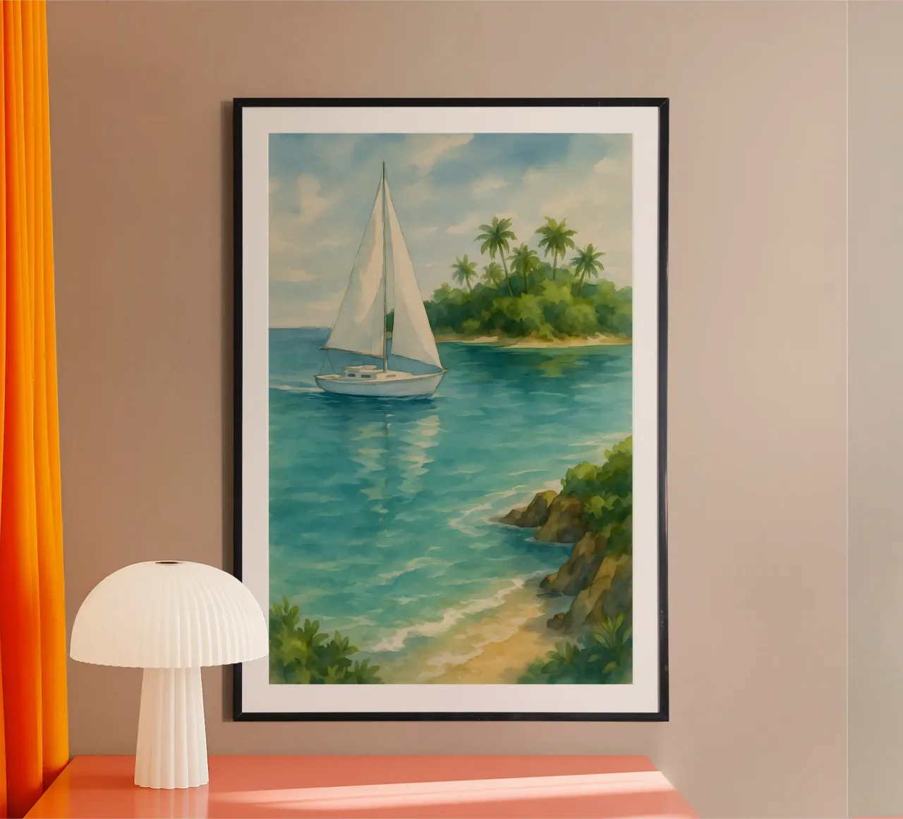 Navigare in paradiso poster con telaio in legno da Sea of Calm