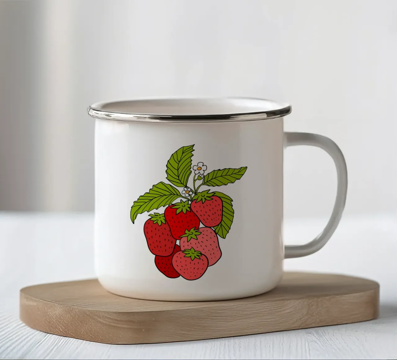 Yummy strawberries tazza in smalto da TijanaArtStudio88