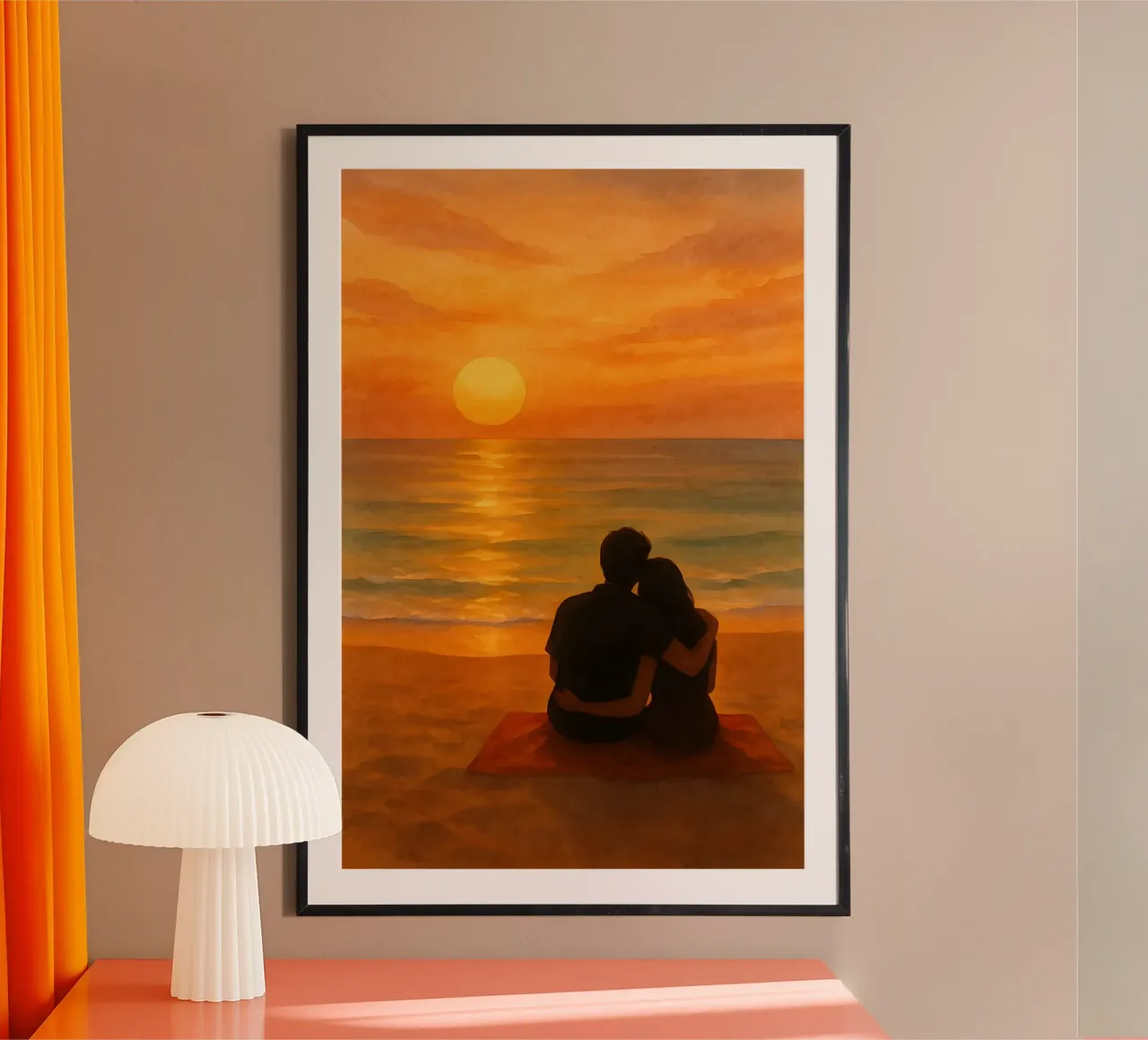 Insieme al tramonto poster con telaio in alluminio da Sea of Calm
