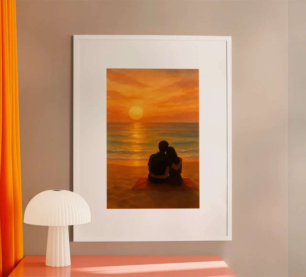Insieme al tramonto poster con telaio in alluminio da Sea of Calm