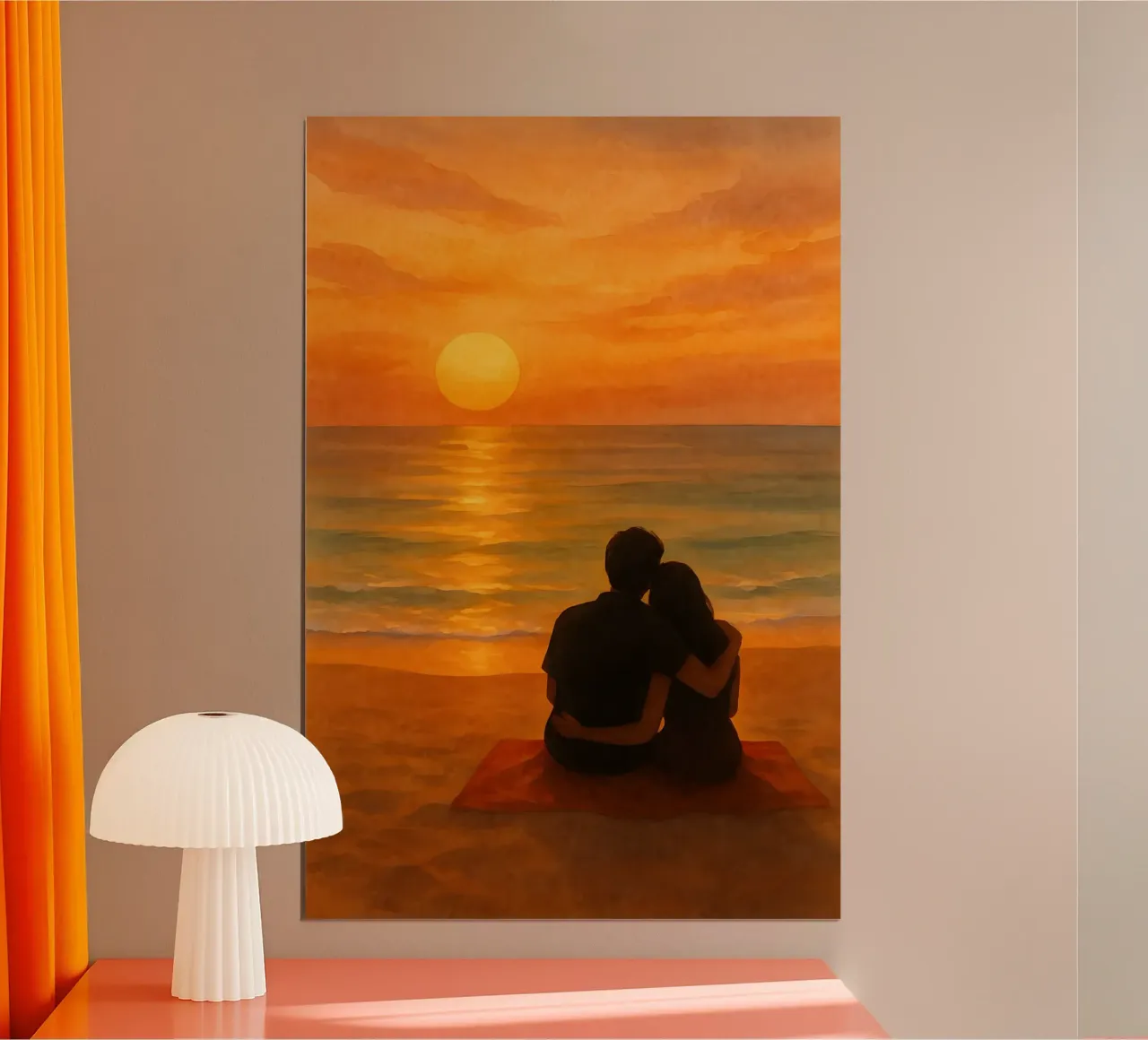 Insieme al tramonto poster con telaio in alluminio da Sea of Calm