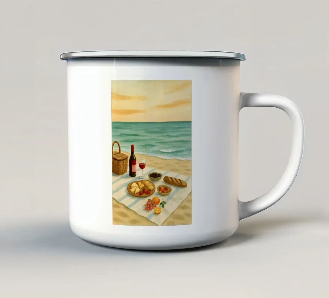 Picnic in riva al mare tazza in smalto da Sea of Calm