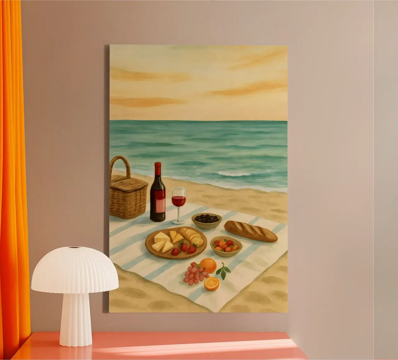 Picnic in riva al mare tela con Cornice a cassetta da Sea of Calm