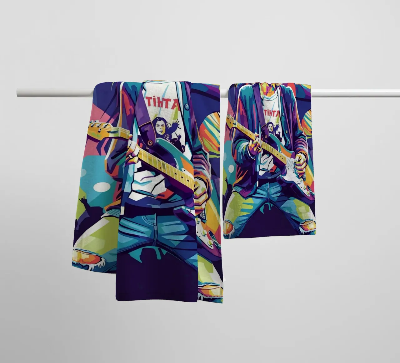 Performance di Kurt Cobain asciugamano da bagno da Hantamrata