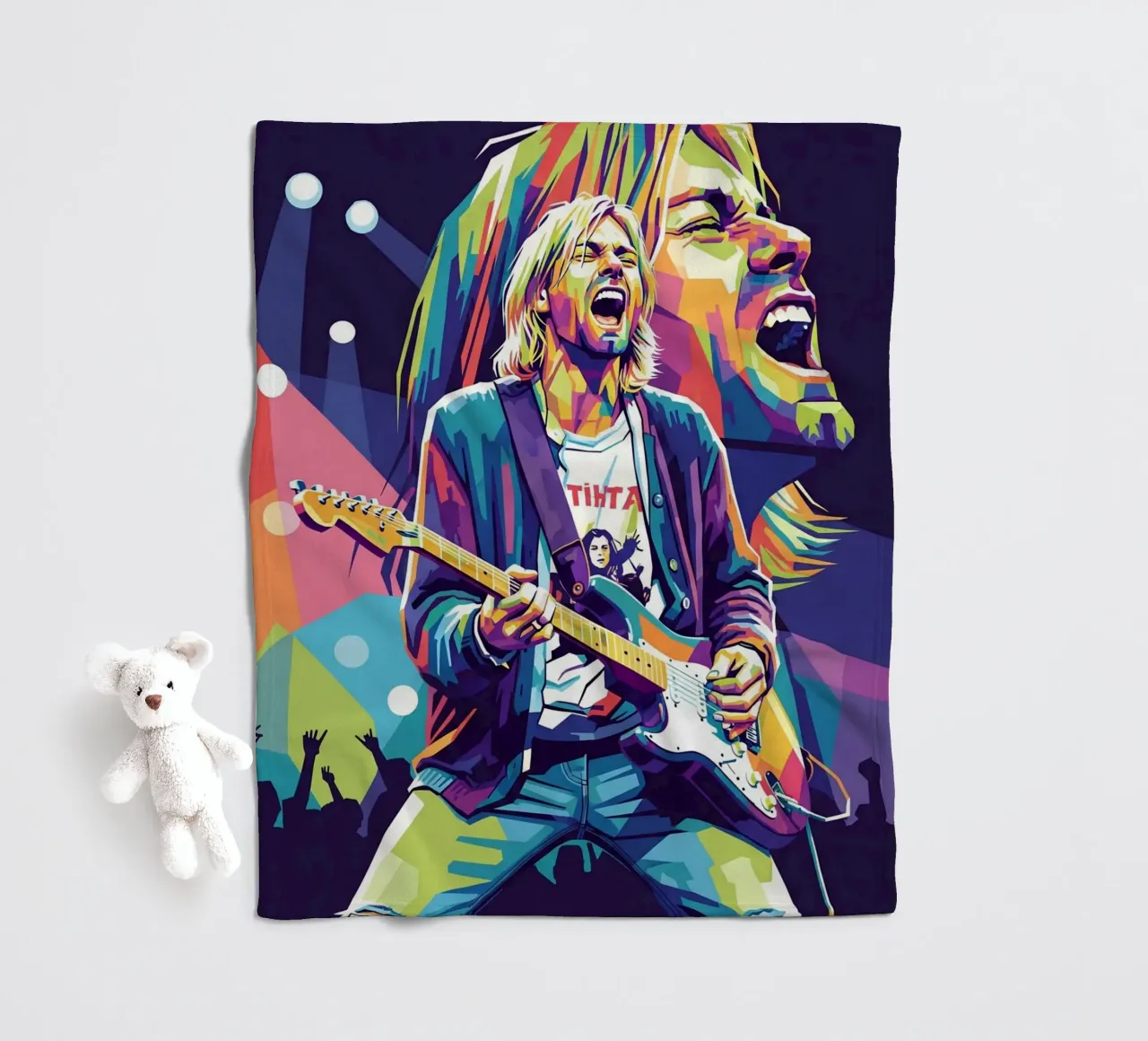 Performance di Kurt Cobain coperta in pile da Hantamrata
