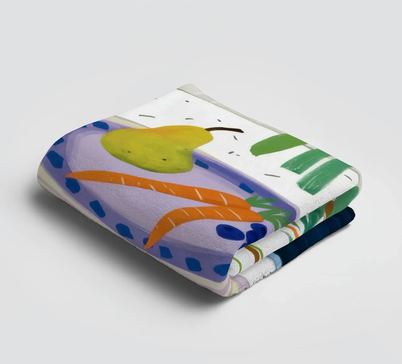 Pear on Checkered Table towel by Bruce Juice
