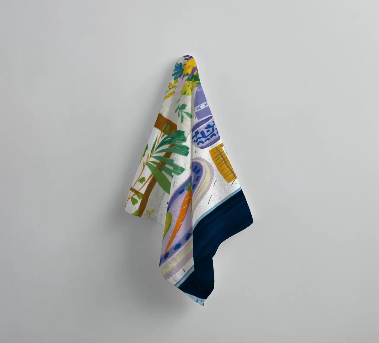 Pear on Checkered Table towel by Bruce Juice