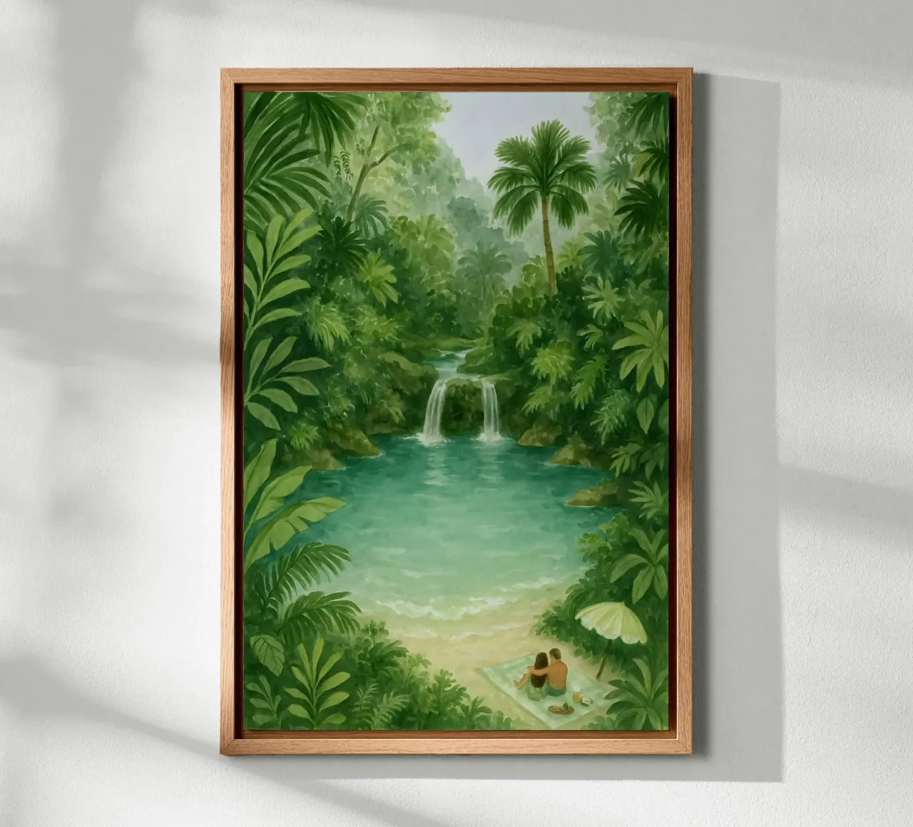 Verborgen lagune in de jungle canvas met Baklijst van Sea of Calm