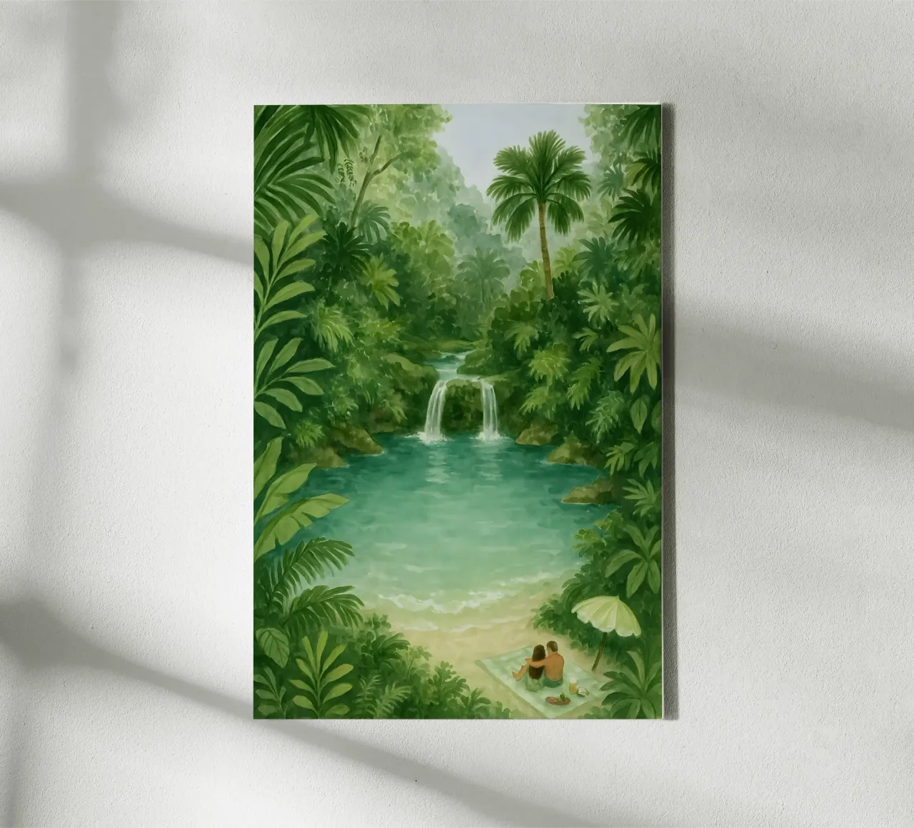 Verborgen lagune in de jungle canvas met Baklijst van Sea of Calm