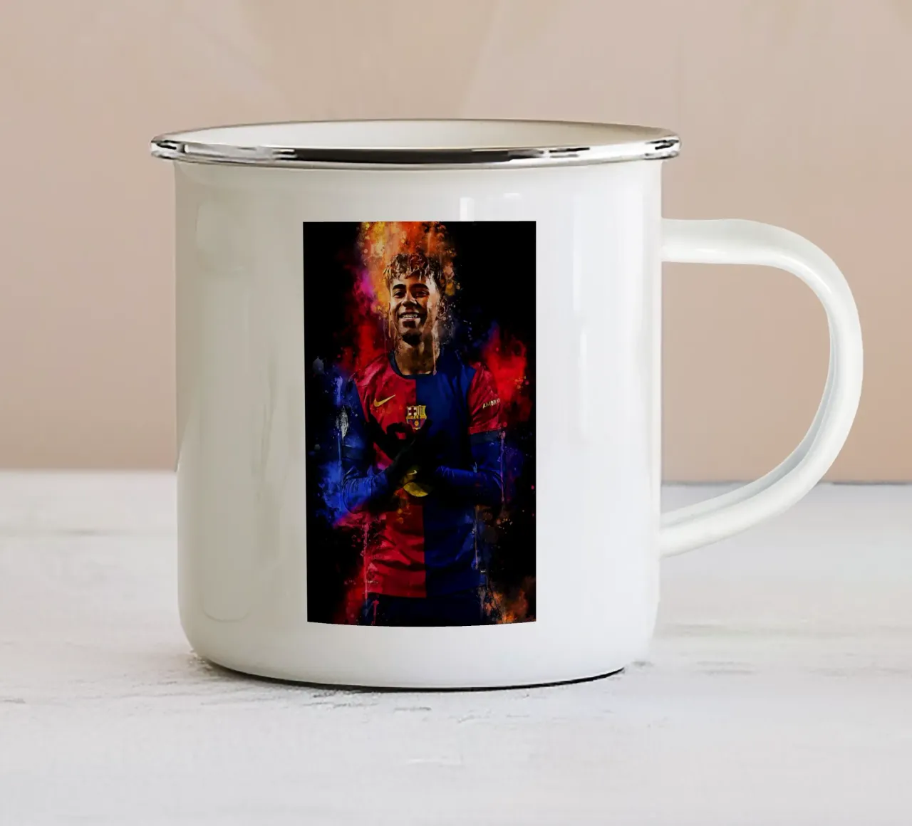 Lamine Yamal tazza in smalto da MasterInkArt