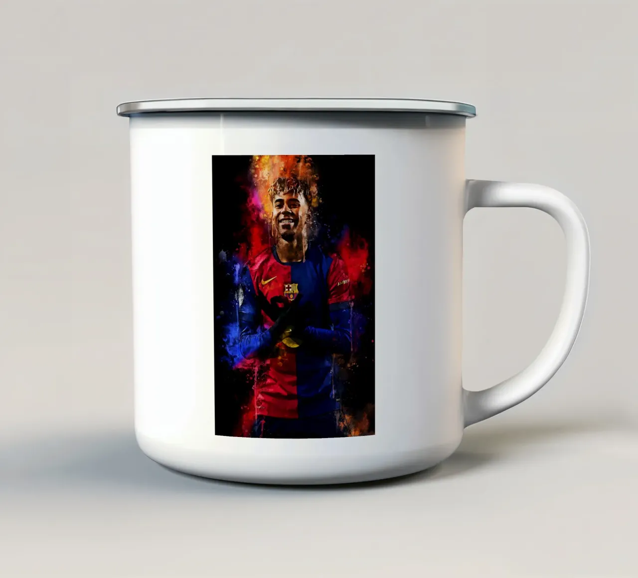 Lamine Yamal tazza in smalto da MasterInkArt