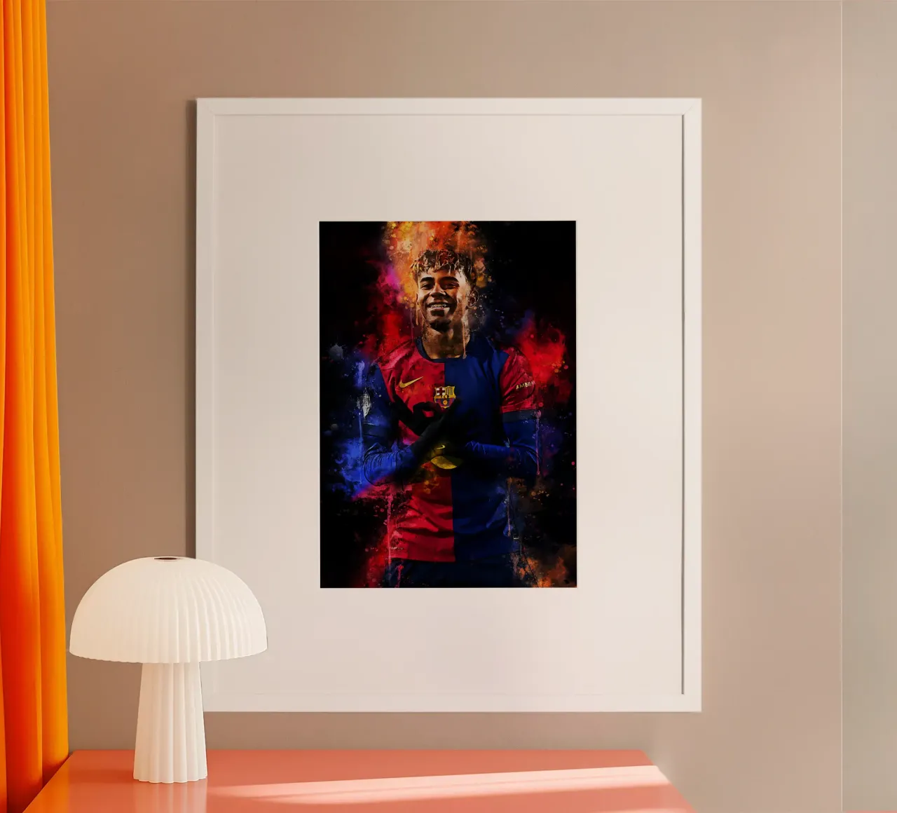 Lamine Yamal poster con telaio in alluminio da MasterInkArt