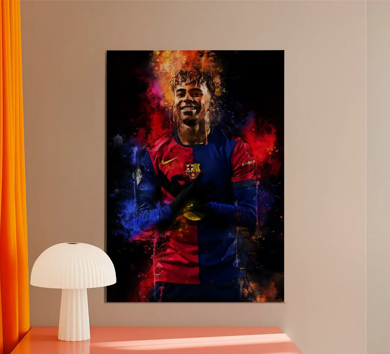 Lamine Yamal poster con telaio in alluminio da MasterInkArt