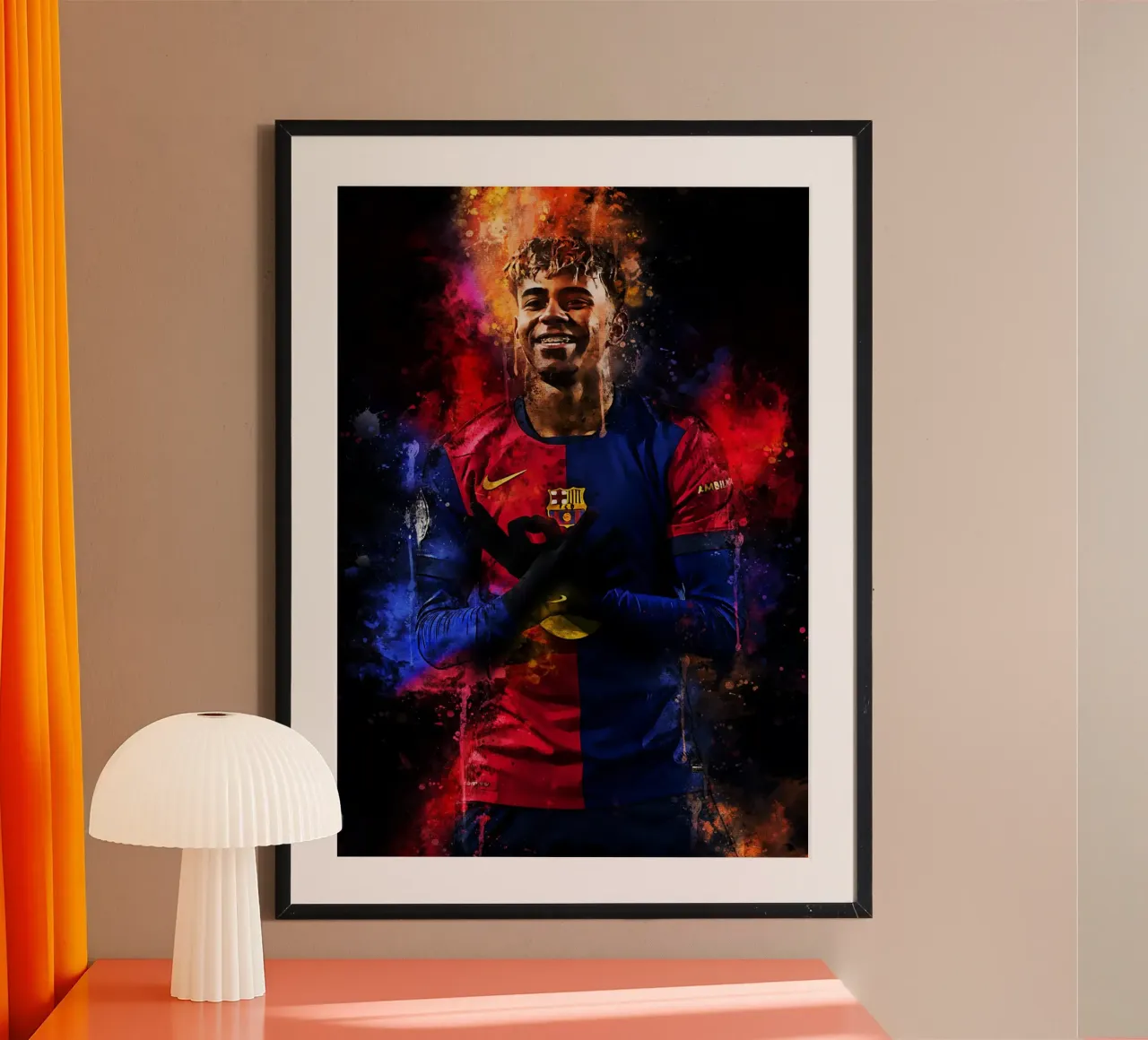 Lamine Yamal poster con telaio in alluminio da MasterInkArt