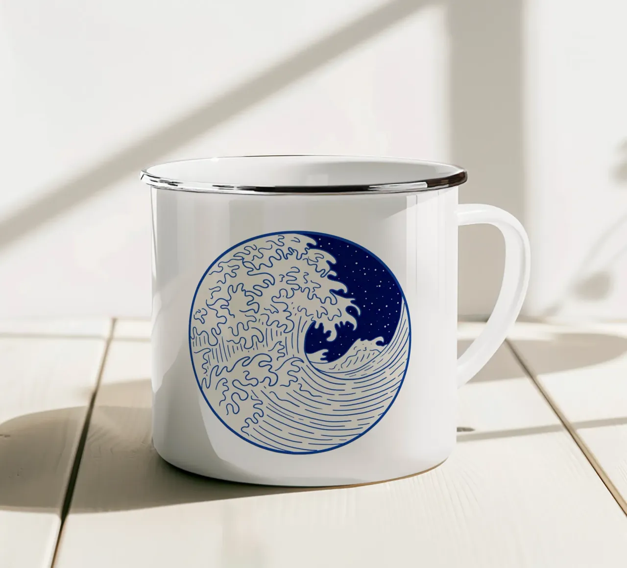 The Great Wave Blue tazza in smalto da TijanaArtStudio88