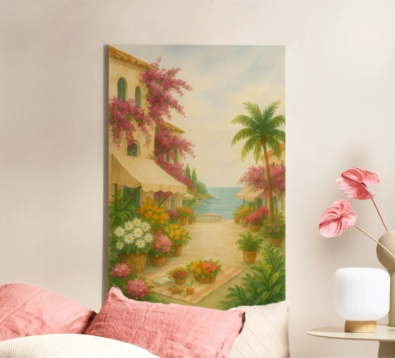 Blooming splendour on the Mediterranean canvas with Floater frame by Sea of Calm