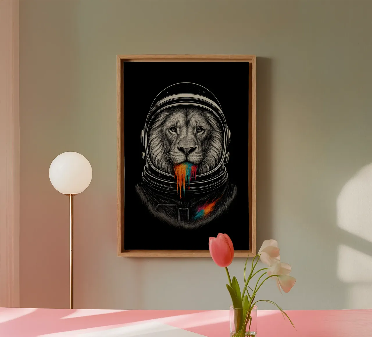 Lion Drip tela con Cornice a cassetta da BadrBrand