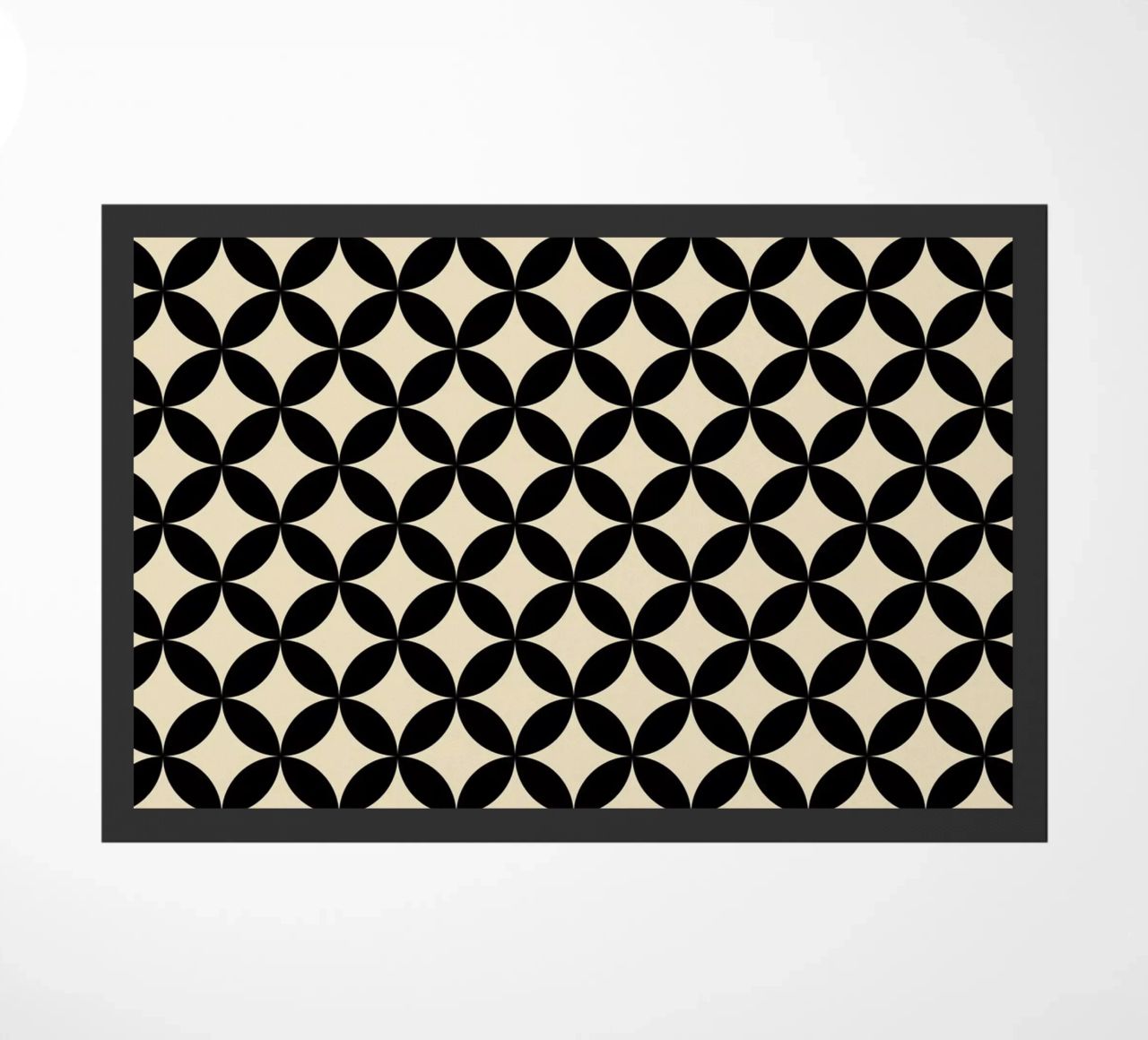 Minimal Basic Geometric Flower Pattern 2 | Nero su Beige zerbino da Beauty in Simplicity