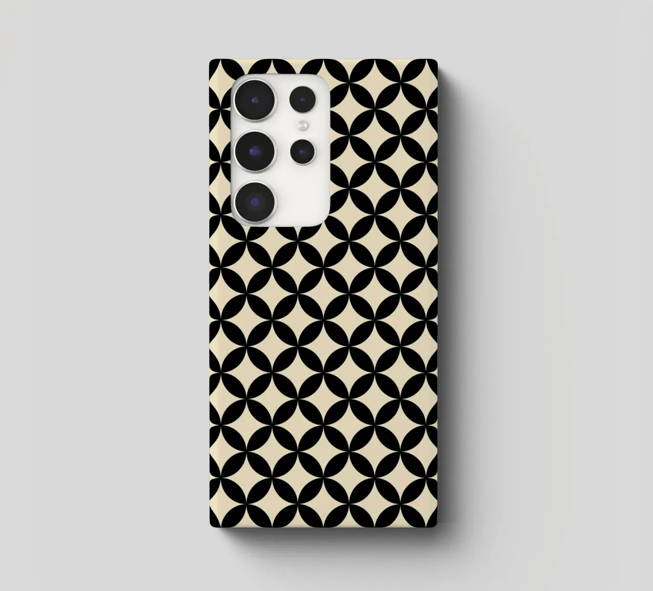 Minimal Basic Geometric Flower Pattern 2 | Nero su Beige cover samsung da Beauty in Simplicity