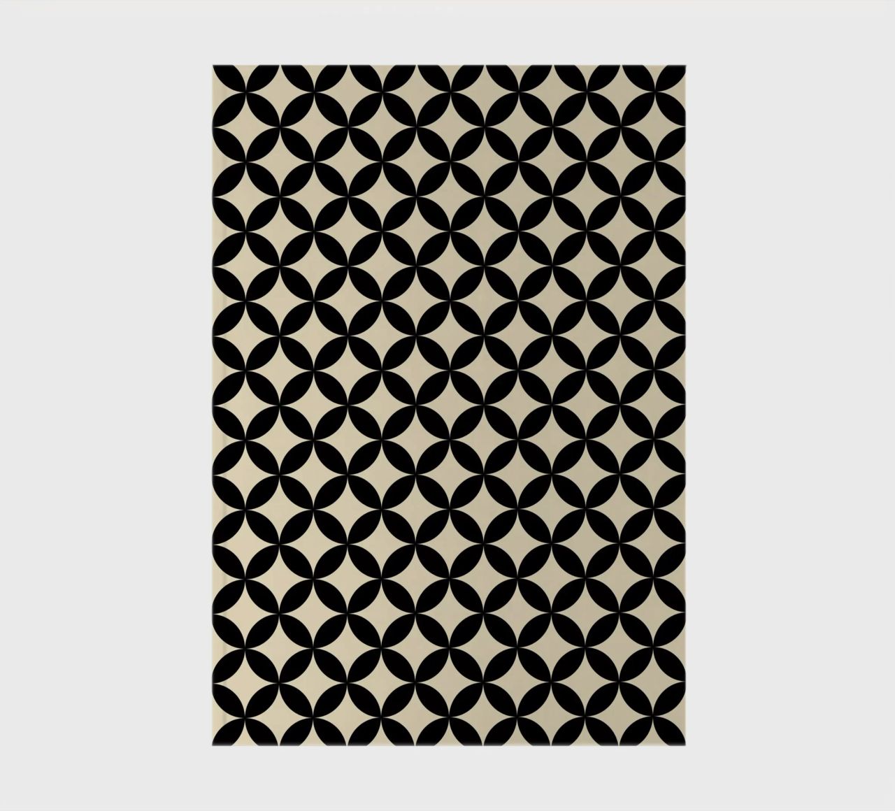 Minimal Basic Geometric Flower Pattern 2 | Black on Beige notebook by Beauty in Simplicity