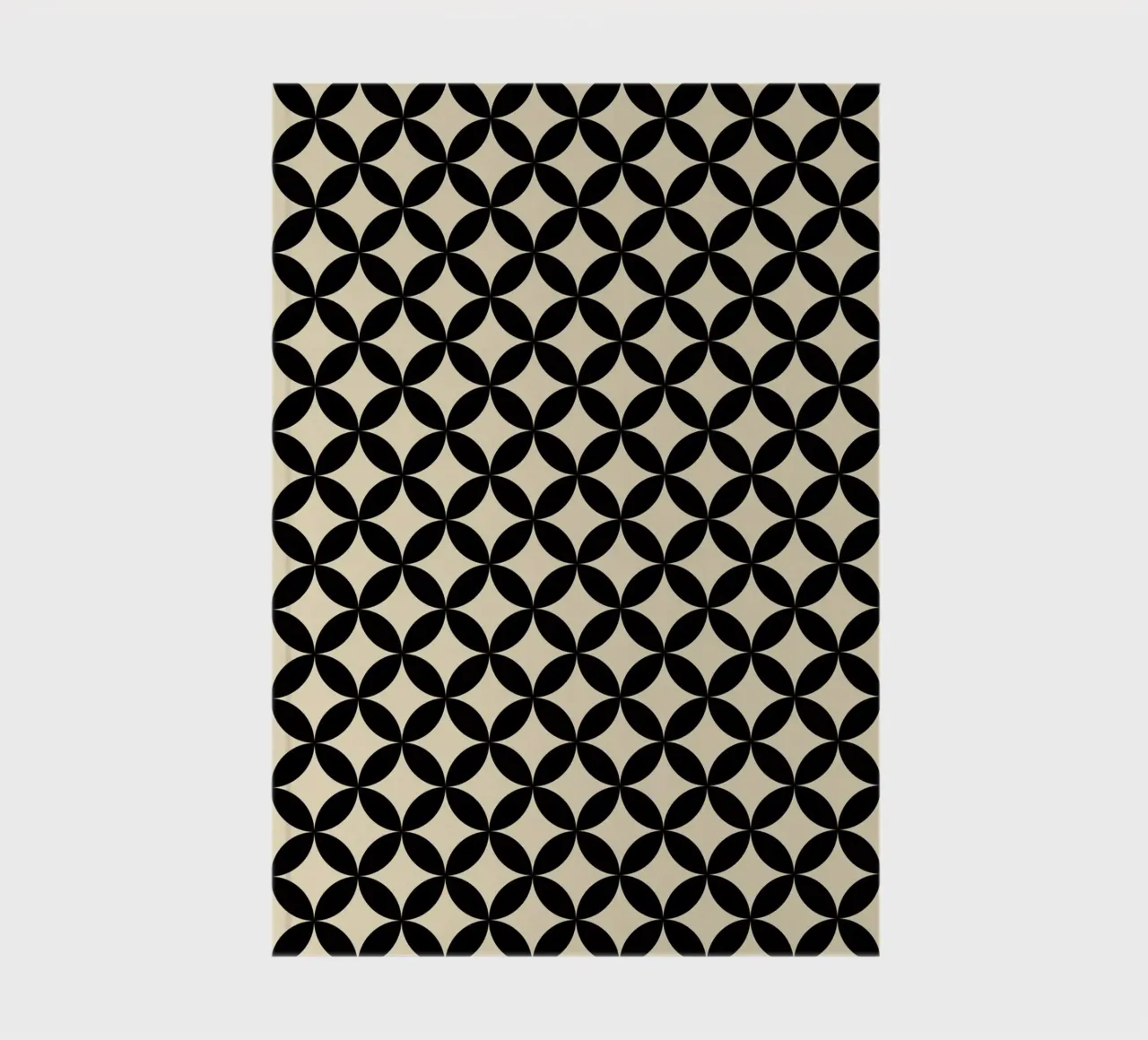Minimal Basic Geometric Flower Pattern 2 | Black on Beige notebook by Beauty in Simplicity