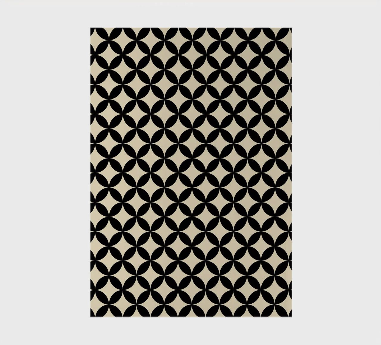 Minimal Basic Geometric Flower Pattern 2 | Black on Beige notebook by Beauty in Simplicity